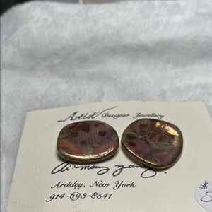 Gold and Purple Earrings